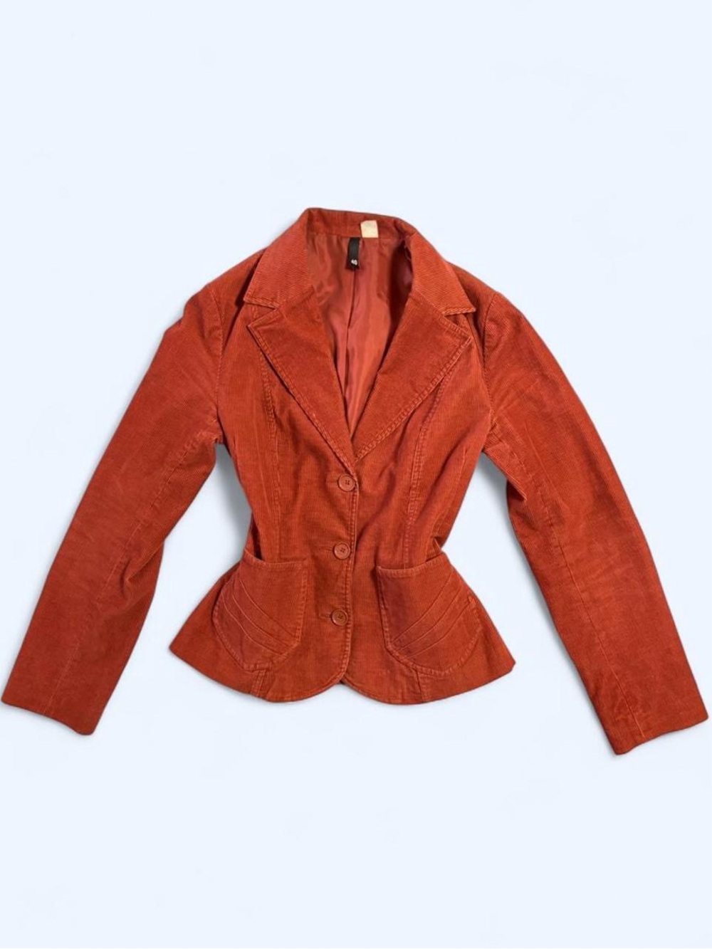 Women's Burnt Orange Corduroy Blazer Jacket